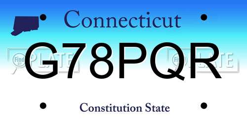 G78PQR Connecticut License Plate