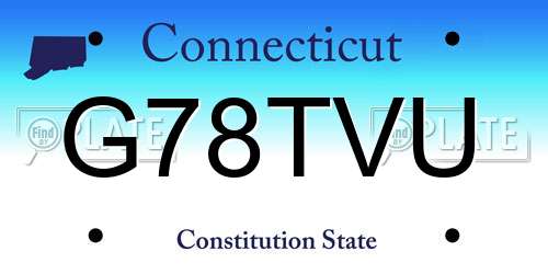 G78TVU Connecticut License Plate
