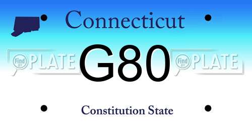 G80 Connecticut License Plate