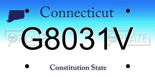 G8031V Connecticut License Plate