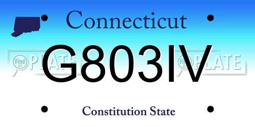 G803IV Connecticut License Plate