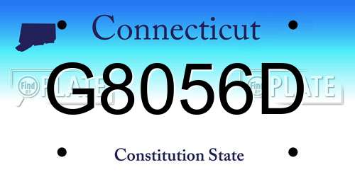 G8056D Connecticut License Plate