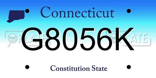 G8056K Connecticut License Plate