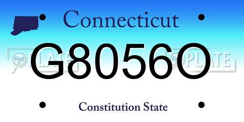 G8056O Connecticut License Plate