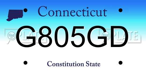 G805GD Connecticut License Plate