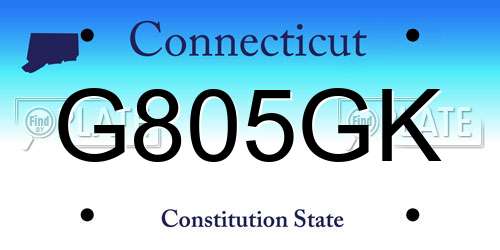 G805GK Connecticut License Plate