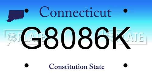 G8086K Connecticut License Plate