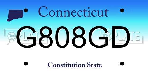 G808GD Connecticut License Plate