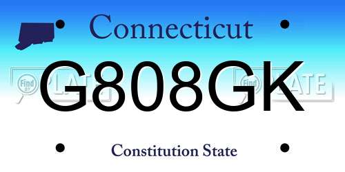 G808GK Connecticut License Plate