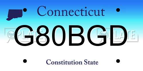 G80BGD Connecticut License Plate