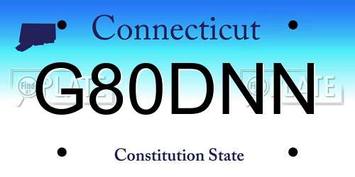 G80DNN Connecticut License Plate