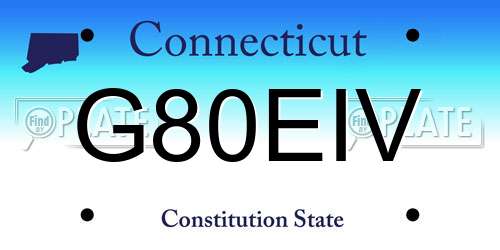 G80EIV Connecticut License Plate