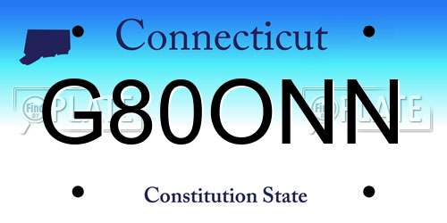 G80ONN Connecticut License Plate