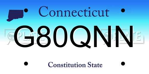 G80QNN Connecticut License Plate