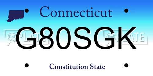 G80SGK Connecticut License Plate