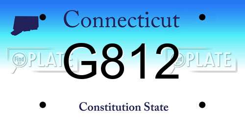 G812 Connecticut License Plate