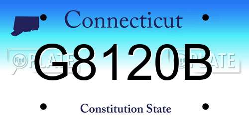 G8120B Connecticut License Plate