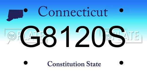 G8120S Connecticut License Plate