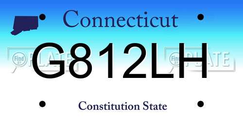 G812LH Connecticut License Plate