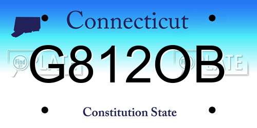 G812OB Connecticut License Plate
