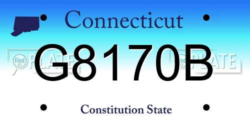 G8170B Connecticut License Plate