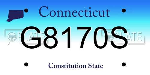 G8170S Connecticut License Plate
