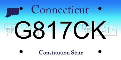 G817CK Connecticut License Plate