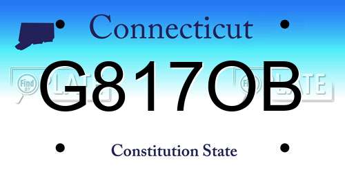 G817OB Connecticut License Plate