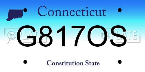 G817OS Connecticut License Plate