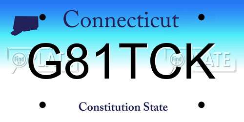 G81TCK Connecticut License Plate