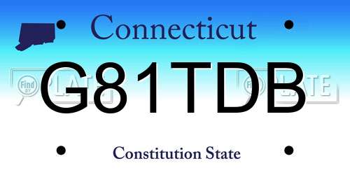 G81TDB Connecticut License Plate