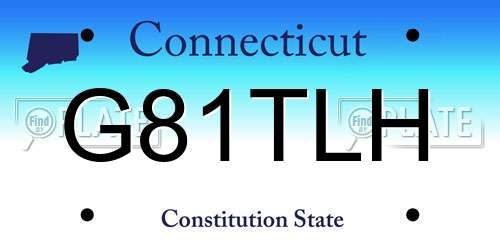 G81TLH Connecticut License Plate