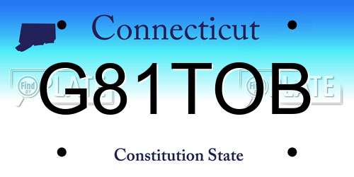G81TOB Connecticut License Plate