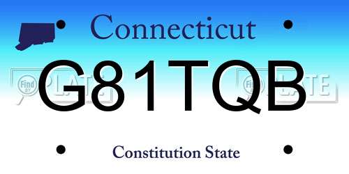G81TQB Connecticut License Plate