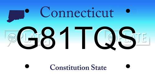 G81TQS Connecticut License Plate