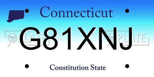G81XNJ Connecticut License Plate