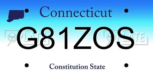 G81ZOS Connecticut License Plate