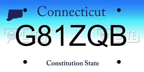 G81ZQB Connecticut License Plate
