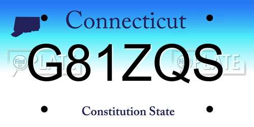 G81ZQS Connecticut License Plate