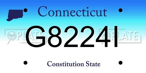 G8224I Connecticut License Plate