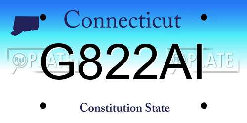 G822AI Connecticut License Plate