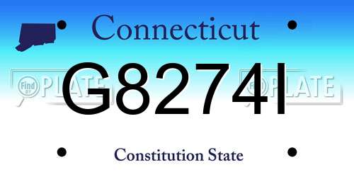 G8274I Connecticut License Plate