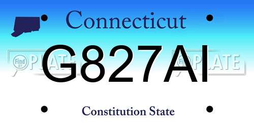 G827AI Connecticut License Plate