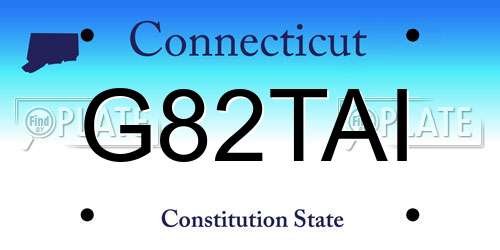 G82TAI Connecticut License Plate
