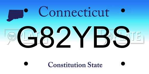 G82YBS Connecticut License Plate