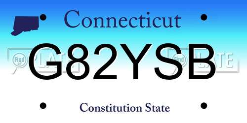 G82YSB Connecticut License Plate