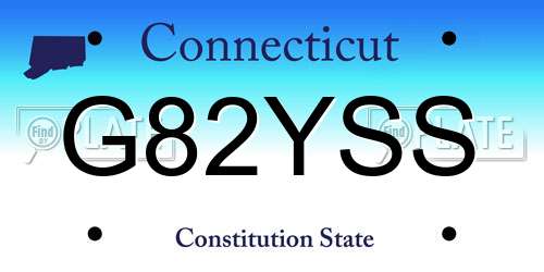 G82YSS Connecticut License Plate