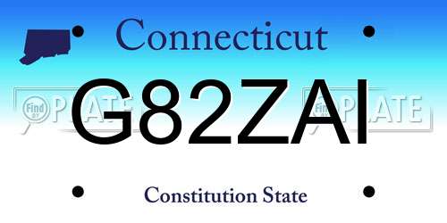 G82ZAI Connecticut License Plate