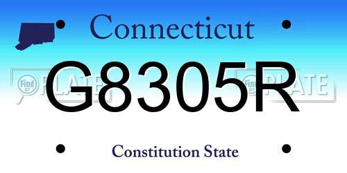G8305R Connecticut License Plate