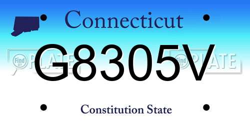G8305V Connecticut License Plate